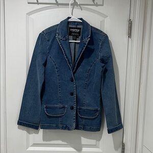 Rampage Women's Dark Blue Denim Blazer